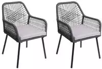 PROREGAL&reg; Gartenstuhl HxBxT 81x54x62cm Aluminium Seilgeflecht