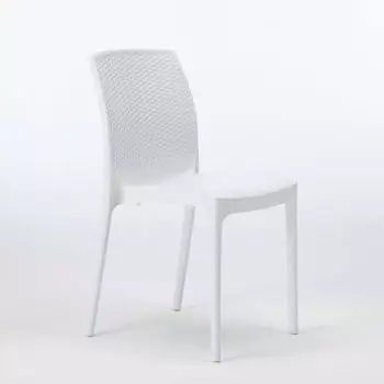 Grand Soleil Boheme Stapelstuhl Poly-Rattan Weiß