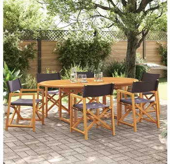 vidaXL Klappbare Gartenst&uuml;hle 6 Stk. Stoff Dunkelgrau (3208920)