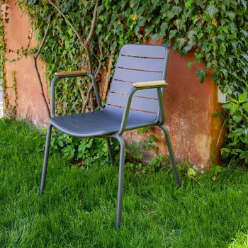 Gardenson Cinas Stapelsessel PARC Aluminium Anthrazit