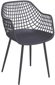 Ambia Garden Gartensessel Grau Metall Kunststoff konisch 58x86x55 cm