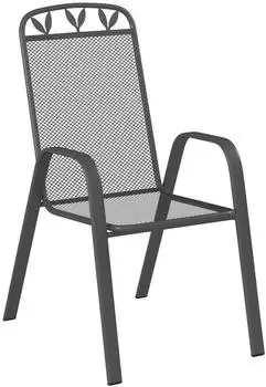 Ambia Garden Stapelsessel Dunkelgrau Metall Flachrohr 55x97x76 cm