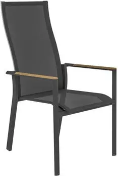 Zebra Zebra Stapelsessel Fly Graphit Grau Teak Holz Metall Textil Teakholz eckig 62x109x69 cm