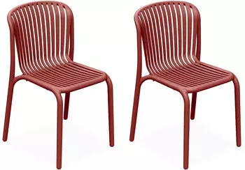 Konsimo Rot Kunststoff 2-Sitzer 52x82.5x53 cm