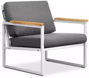 Konsimo Gartensessel TRIBO (1x 70x65x60 cm 1x Sessel) weiß grau