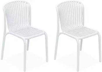 Konsimo Weiß Kunststoff 2-Sitzer 52x82.5x53 cm