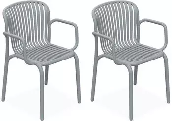 Konsimo Grau Kunststoff 2-Sitzer 57.5x82.5x53 cm