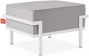 Konsimo Gartenlounge-Hocker Weiß Hellgrau Metall Textil 1-Sitzer Füllung: Schaumstoff Rechteckig 69x44x54 cm
