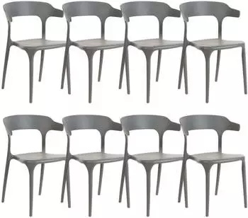Beliani Grau Kunststoff 8-Sitzer 50x76x49 cm