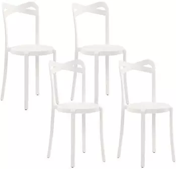 Beliani Wei&szlig; Kunststoff 4-Sitzer 38x80x40 cm