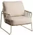 Tierra outdoor Loungesessel Weiß Champagner Metall Textil Kufe 83x85x87 cm