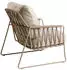 Tierra outdoor Loungesessel Weiß Champagner Metall Textil Kufe 83x85x87 cm