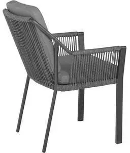 Tierra outdoor Stapelsessel Anthrazit Grau Metall Kunststoff Textil eckig 61x81x58 cm