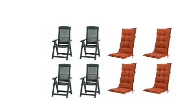 Gardenson Set Tampa Gr&uuml;n Terracotta Kunststoff Textil 44x111x50 cm00171099208