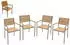 Gardenson Set Schwarz Silber Teak Holz Metall Kunststoff Teakholz Hartholz eckig 53x86x50 cm
