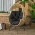 Outsunny Rattansessel Stahl PE Rattan Sand 89x75x143 cm