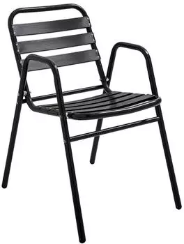 Oviala Stackable garden armchair aluminium black