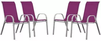 Habitat et Jardin Cordoba stackable garden armchair x4 pink