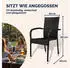 Casaria Stackable poly rattan garden chair with armrests x4 black