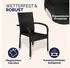 Casaria Stackable poly rattan garden chair with armrests x4 black