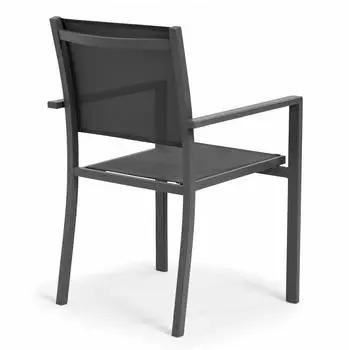 Oviala Garden armchair aluminium and textilène grey