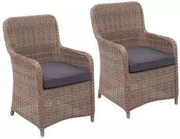 MCW 2x Poly-Rattan Stuhl E98