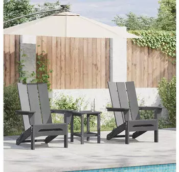 vidaXL Gartenstuhl 2 Stk Hellgrau 80,5 x 74,5 x 92 cm Polyethylen 3335821