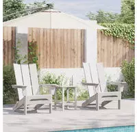 vidaXL Gartenstuhl 3 pcs Wei&szlig; 80,5 x 74,5 x 92 cm Polyethylen