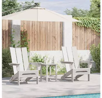 vidaXL Gartenstuhl 3 Stk Wei&szlig; 80,5 x 74,5 x 92 cm Polyethylen 3335822