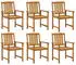 vidaXL Gartenstühle mit Kissen 6 Stk Massivholz Akazie 3078154