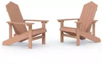 vidaXL Adirondack-Gartenst&uuml;hle 2 Stk. HDPE Braun