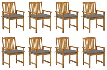 vidaXL Gartenst&uuml;hle mit Kissen 8 Stk Massivholz Akazie 3078194