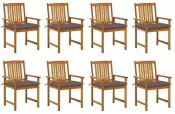 vidaXL Gartenst&uuml;hle mit Kissen 8 Stk Massivholz Akazie 3078201