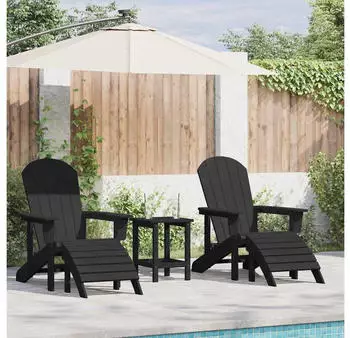 vidaXL Gartenstuhl 3 Stk Schwarz Polyethylen 3335848