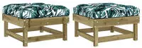 vidaXL Gartenhocker mit Kissen 2 Stk. Kiefernholz Impr&auml;gniert