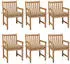 vidaXL Gartenstühle 6 Stk mit Beigen Kissen Massivholz Teak 3073049