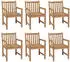 vidaXL Gartenstühle 6 Stk mit Beigen Kissen Massivholz Teak 3073049