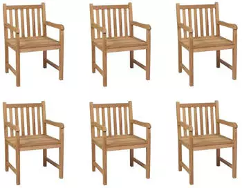 vidaXL Gartenst&uuml;hle 6 Stk Massivholz Teak 3073002
