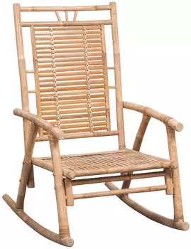 vidaXL Schaukelstuhl mit Auflage Bambus Modell 14
