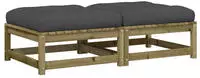 vidaXL Gartenhocker mit Kissen 2 Stk. Kiefernholz Impr&auml;gniert
