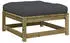 vidaXL Gartenhocker mit Kissen 2 Stk Kiefernholz Imprägniert 838108