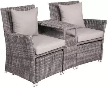 Deluke Gartenstuhl URBAN Hocker Kunststoff Grau Relaxsessel Wetterfest Gartenst&uuml;hle Outdoor