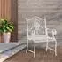 Deluke 2er Set Gartenstühle AUSTIN Metall Weiß 62x53x94cm Balkonstuhl Terrasse Garten