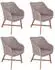 Deluke Gartenstuhl 4er Set AUSTIN Akazie Natur Relaxsessel Wetterfest Gartenstühle Outdoor