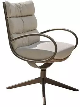 Applebee Apple Bee Camp Bay Gartensessel drehbar Edelstahl mit Sitz- und R&uuml;ckenkissen Braun Sand