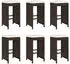 vidaXL Garten-Barhocker mit Kissen 6er-Set Poly Rattan Braun (368691)