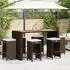 vidaXL Garten-Barhocker mit Kissen 6er-Set Poly Rattan Braun (368691)
