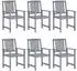 vidaXL Gartenstühle mit Kissen 6er-Set Akazienholz Grau (3078212)