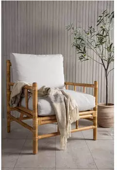 Gardenson Cane Loungesessel Bambus/Rattan 78x88x77cm Hellbraun (002615015404)
