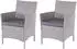 Mendler Halden 2er-Set Poly-Rattan Gartensessel, grau, Kissen anthrazit (64302)